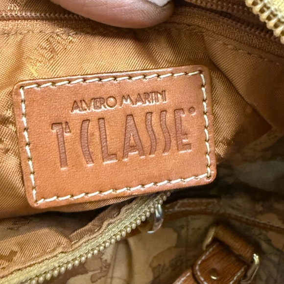 Vintage Alviero Martini Brown Map Print Shoulder Bag - Picture 5 of 7